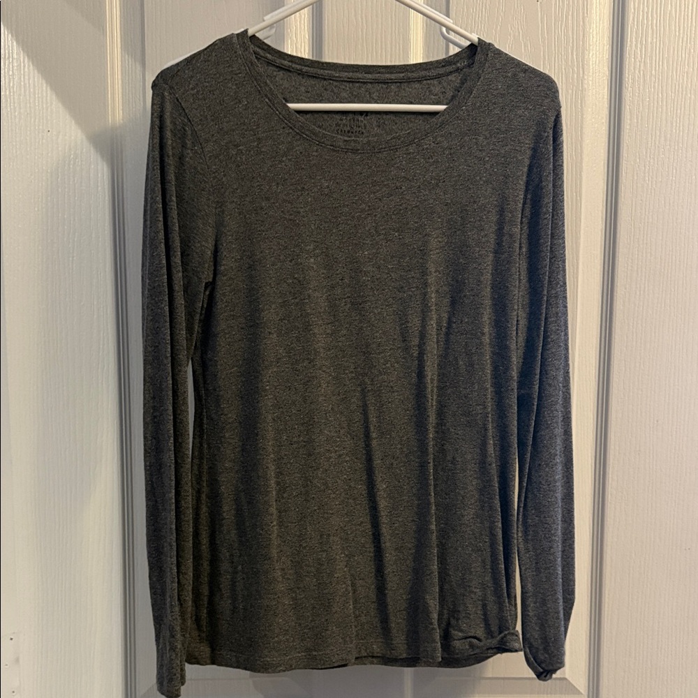 Apt 9 Charcoal Gray Long Sleeve Crew Neck Top Size Small